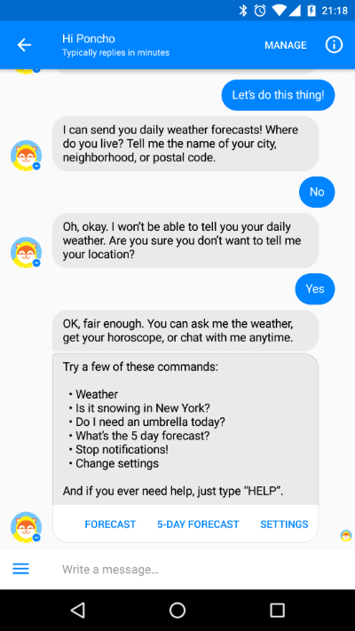 Chatbot interaction