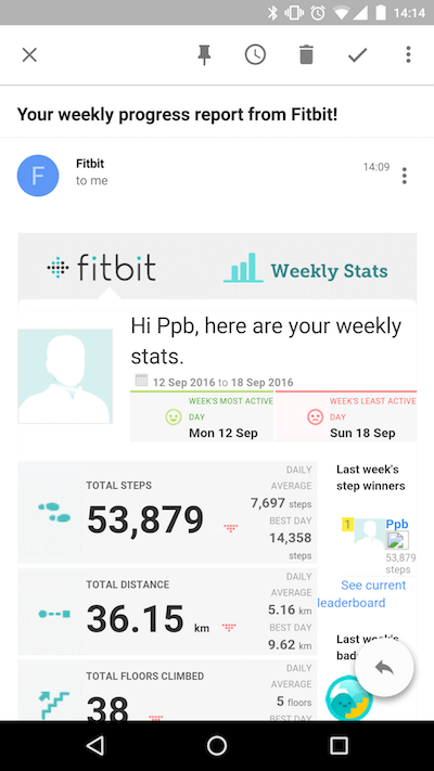 Fitbit email